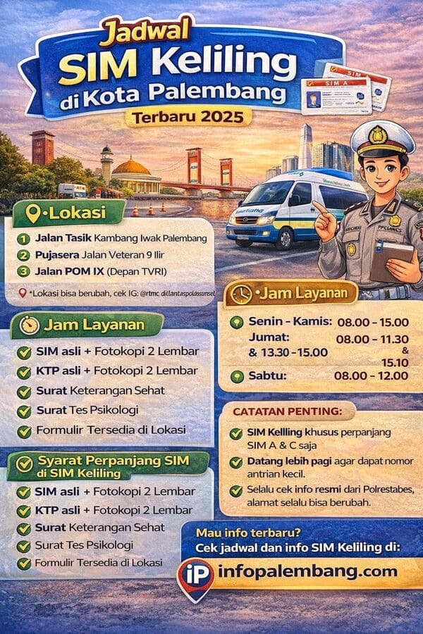Jadwal SIM Keliling di Kota Palembang